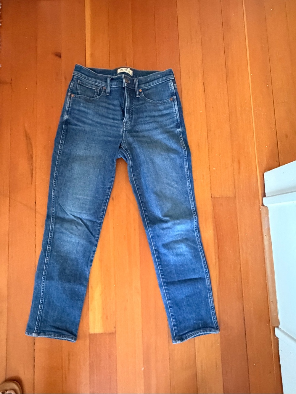 Madewell mid rise stovepipe Straight Blue Jeans